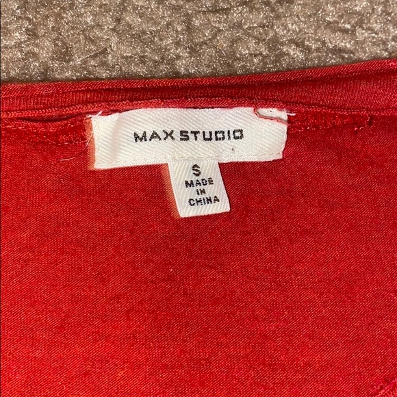 Red rust simple bottom ruffle dress - Picture 5 of 6